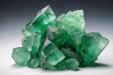 Emerald semigem geological mineral isolated on the white background.の素材