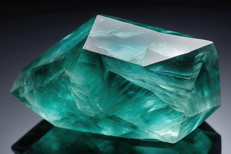 Aquamarine on a dark background. Macro photo with shallow depth of fieldの素材