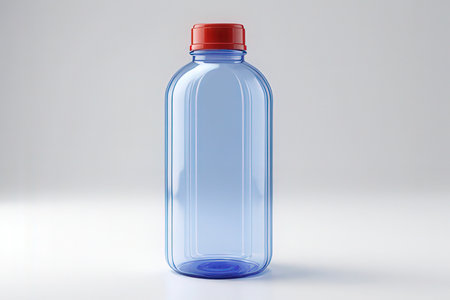 Plastic bottle on a white background. 3d rendering image.の素材