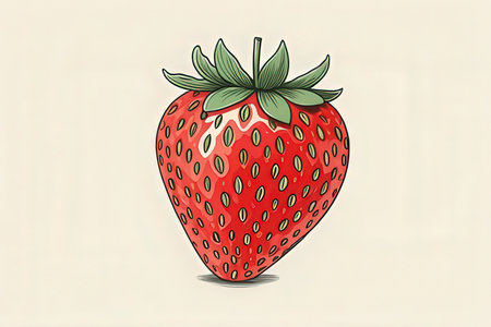 Strawberry vector illustration. Hand drawn strawberry on white background.の素材