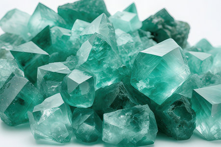 Turquoise semigem geode crystals geological mineral isolated.の素材