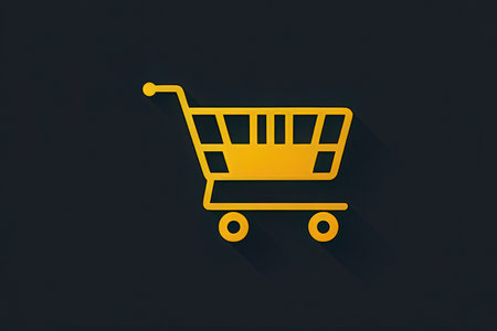Shopping cart icon with long shadow. Flat design style eps 10の写真素材