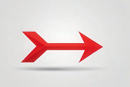 Red arrow on a white background. Vector illustration. Eps 10.