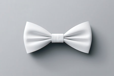 White bow tie isolated on gray background. 3d render illustration.
