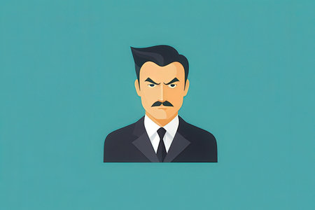 Businessman with sad expression on his face. Vector illustration in flat styleの写真素材