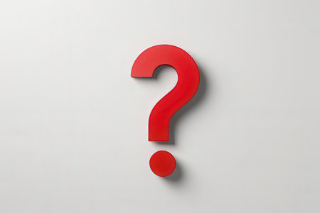 Red question mark on white background. 3d illustration. Question mark icon.