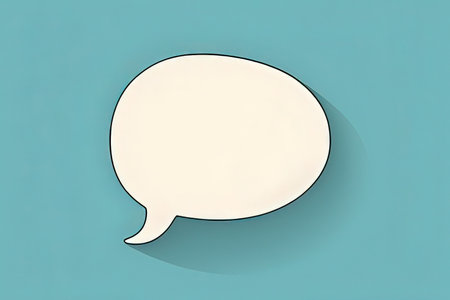 Blank speech bubble on blue background, 3d rendering. Computer digital drawing.の写真素材