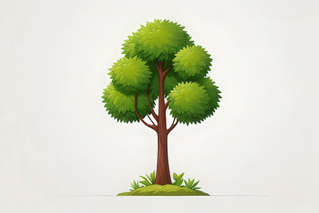 Green tree on a white background. Vector illustration. Eps 10.の写真素材