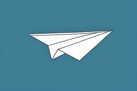 Paper plane on a blue background. Paper airplane on a blue background