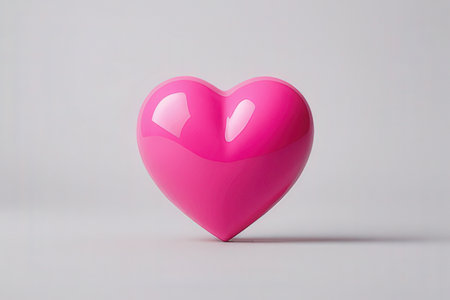 Pink heart on a white background. Valentine's Day. 3d rendering