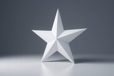 White star on a gray background. 3d rendering, 3d illustration.の写真素材