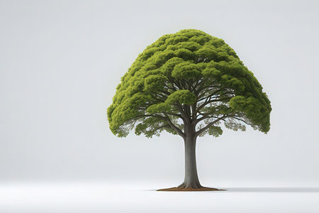 3d rendering of a green tree isolated on a white background.