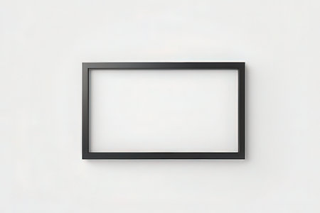 Black picture frame isolated on white background. 3d render illustration.の写真素材