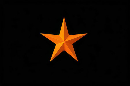 Orange star on black background. Vector illustration for your graphic design.の写真素材