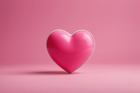 Pink heart on a pink background. 3d rendering, 3d illustration.