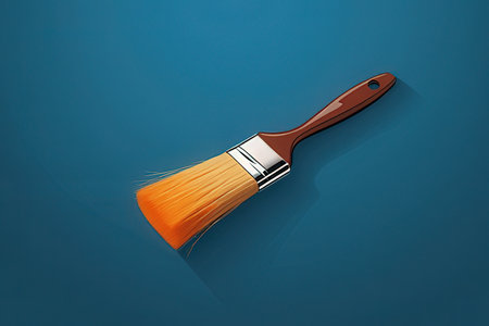 Paint brush isolated on blue background. Vector illustration. Eps 10の写真素材