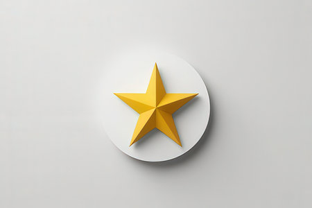 3d rendering of a golden star on a white background. Computer digital drawing.の写真素材