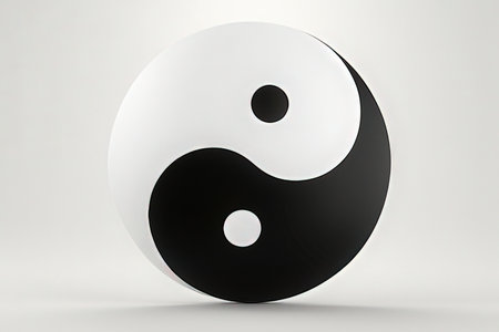 Yin and Yang symbol of harmony and balance. 3D renderingの写真素材