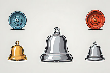 Hotel bell icon set. Vector illustration of a hotel bell.の写真素材