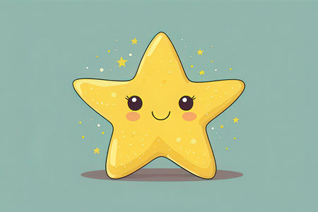 Cute star cartoon character. Vector illustration of a cute star.の写真素材