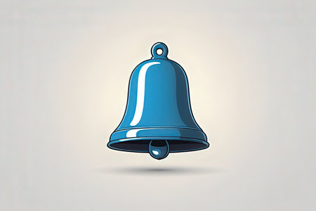 Illustration of a bell on a light background, vector illustration.の写真素材