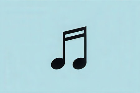 music note icon on blue background. Vector illustration. Eps 10.の写真素材