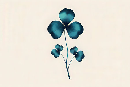 Four-leaf clover. St. Patrick's Day card.の写真素材