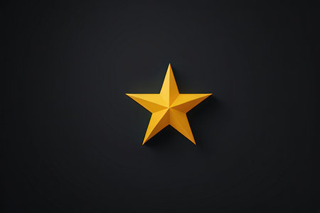Golden star on a black background. 3d rendering, mock upの写真素材
