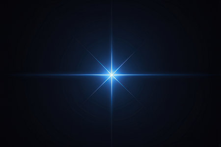 star with lens flare and bokeh effect made in 3d softwareの写真素材