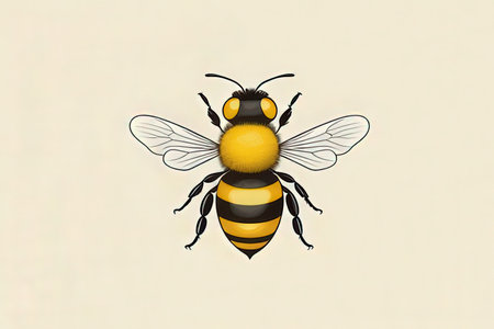 Bee isolated on a white background. Vector illustration. Eps 10.