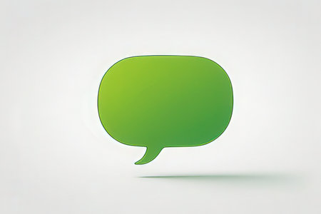Green speech bubble on white background, 3d rendering. Computer digital drawing.の写真素材