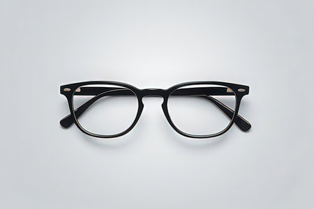 Black eyeglasses isolated on white background, clipping path included.