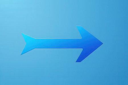 Blue arrow on a blue background. 3d rendering, 3d illustration.の写真素材