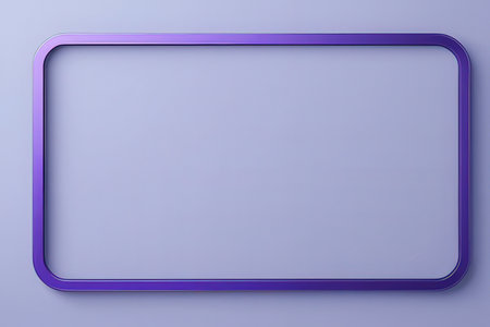 Purple frame on a blue background. 3d rendering mock upの写真素材