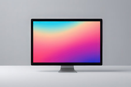 Computer monitor isolated on a white background. 3d render illustration.の写真素材