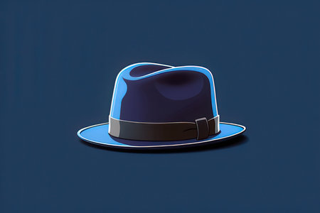 Illustration of a hat with a belt on a dark blue background