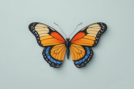 Butterfly isolated on the white background. 3d render.の写真素材