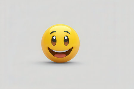Smiley emoticon on a white background. 3d rendering.
