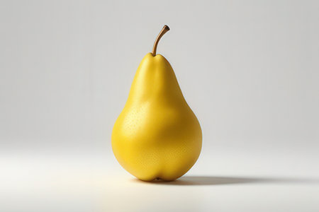 Yellow pear isolated on a white background. 3d render illustration.の写真素材