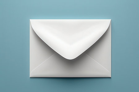 Envelope isolated on blue background. 3d render illustration.