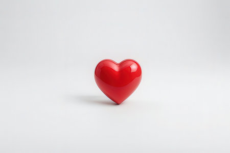 Red heart isolated on white background, valentine's day concept