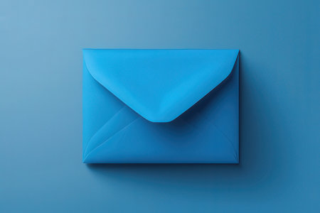 Blue Envelope on a blue background. 3d Renderingの写真素材