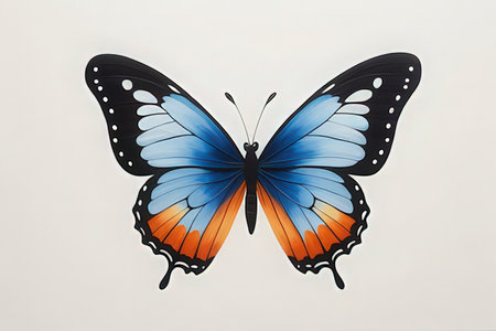 Butterfly isolated on a white background. 3D illustration.