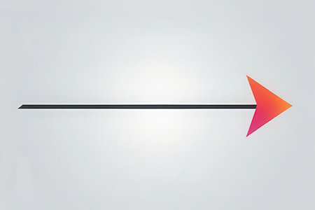 3d render of an arrow pointing to the right with a white backgroundの写真素材
