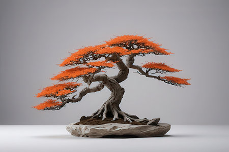 Bonsai tree on a white background. 3D rendering.の写真素材