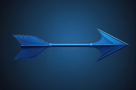 Blue arrow on a blue background. 3d rendering, 3d illustration.