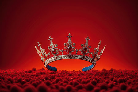 low key image of beautiful queen/king crown. 3d renderingの写真素材
