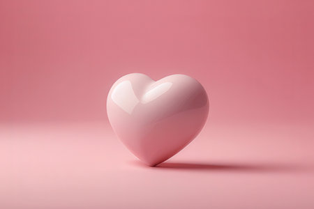 Pink heart on pink background. Valentine's day concept. 3D Renderingの写真素材