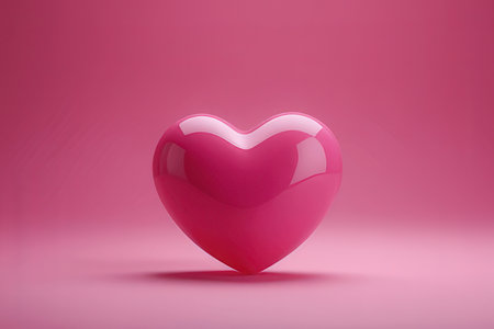 Pink heart on a pink background. 3d rendering, 3d illustration.
