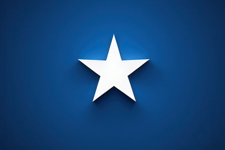 White star on a blue background. 3d rendering, mock upの写真素材